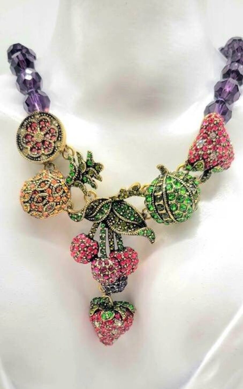 Heidi Daus Captivating Compote Necklace NWT Swarovski Crystal Fruit Necklace